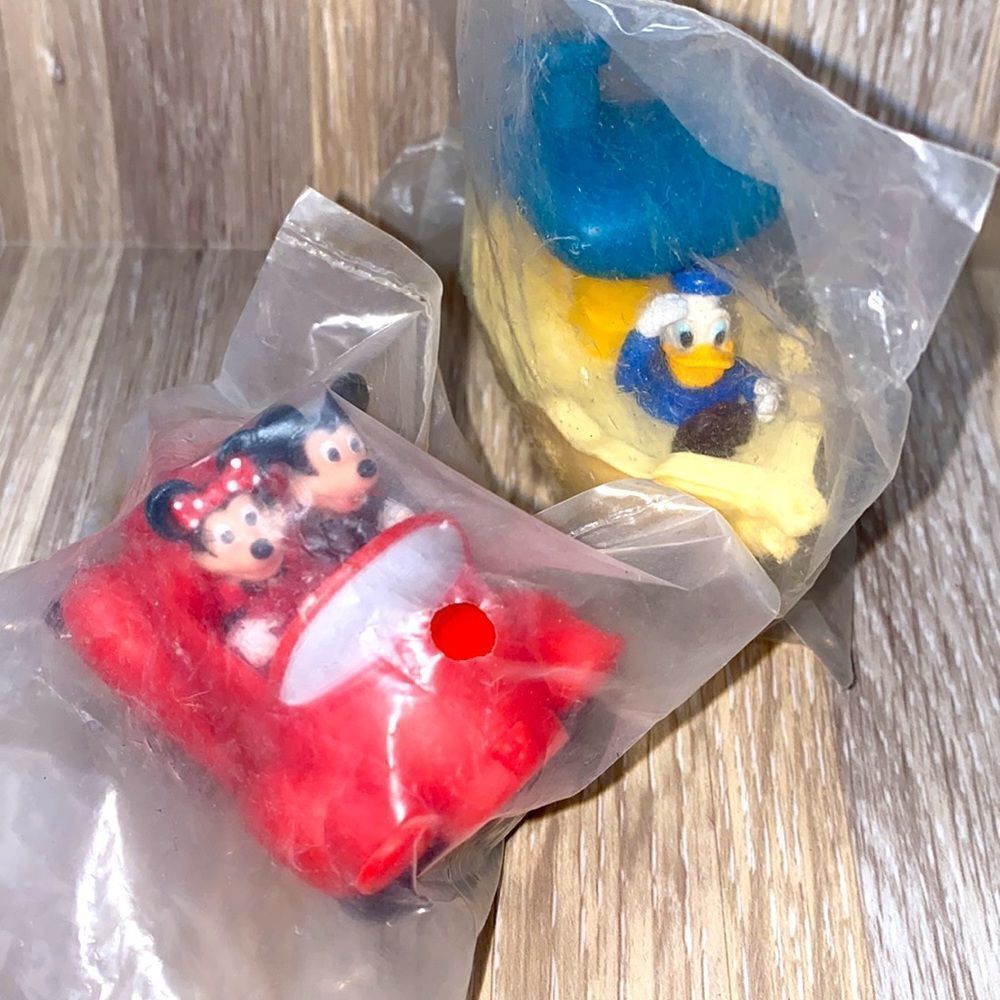 Disney wind up toys vintage Mickey and Minnie Mouse in car Donald Duck in boat